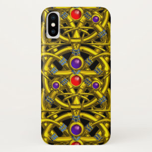ABSTRAKTE GOLD-ZELLTIKKNOTEN MIT FARBEN GEMSTONS Case-Mate iPhone HÜLLE