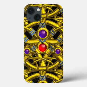 ABSTRAKTE GOLD-ZELLTIKKNOTEN MIT FARBEN GEMSTONS Case-Mate iPhone HÜLLE