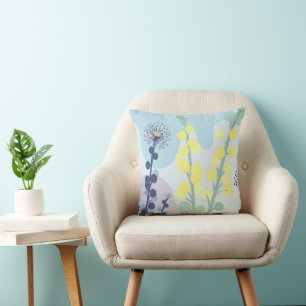 Abstrakte Goldene Akazie Moderne Acacia Illustrati Kissen