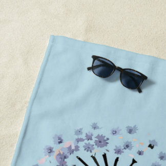 Abstrakte Goldene Akazie Moderne Acacia Illustrati Strandtuch