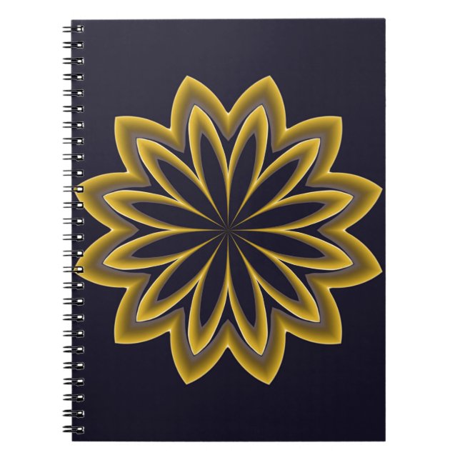 Abstrakte Goldene Blume Notizblock (Vorderseite)