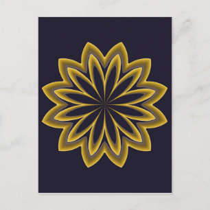 Abstrakte Goldene Blume Postkarte
