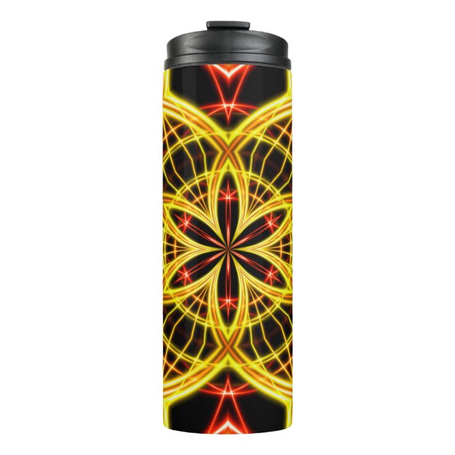 Abstrakte goldene Bühne. Thermosbecher (Vorderseite)