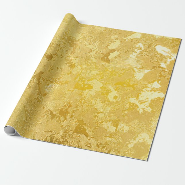 Abstrakte goldene Farbe auf Grunge rau Oberfläche  Geschenkpapier (Ungerollt)