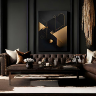 Abstrakte goldene Geometrie Leinwanddruck