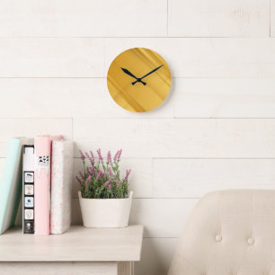 Abstrakte goldene geometrische Luxus-Hintergrundku Runde Wanduhr
