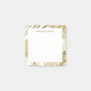 Abstrakte goldene Grenze mit geometrischen Formen Post-it Klebezettel