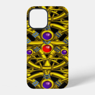 ABSTRAKTE GOLDENE KELTISCHE KNOTEN MIT FARBENFROHE iPhone 12 HÜLLE