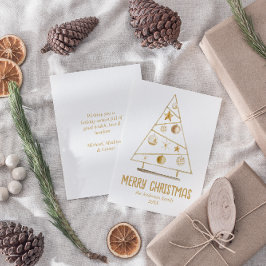 Abstrakte Goldene Ornamente Bäume Frohe Weihnachte Feiertagskarte