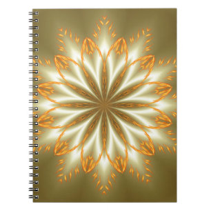 Abstrakte goldene und silberne Blume für Weihnacht Notizblock