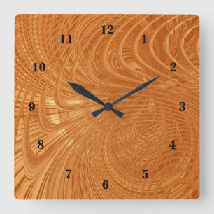Abstrakte goldene Wave Wall Uhr