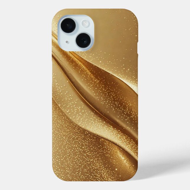 Abstrakte Goldene Waves mit glühendem Glitzer Case-Mate iPhone Hülle (Rückseite)