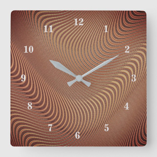 Abstrakte Goldene Waves Uhr (Vorderseite)