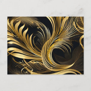 Abstrakte Goldene Wirbel Postkarte