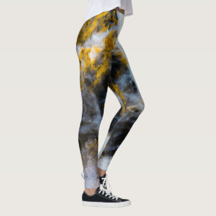 Abstrakte goldfarbene Linien Felsstruktur Leggings