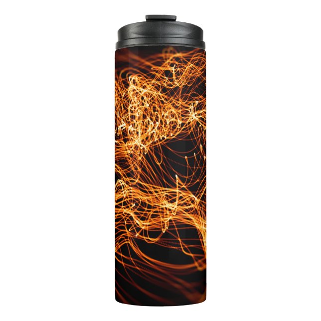 Abstrakte Goldlampen Thermosbecher (Vorderseite)