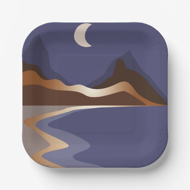 Abstrakte Goldlandschaft Pappteller (Vorderseite)