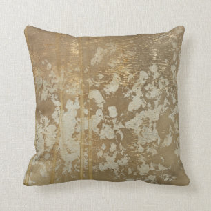 Abstrakte Goldmalerei mit Silberfalten Kissen