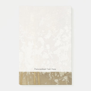 Abstrakte Goldmalerei mit Silberfalten Post-it Klebezettel