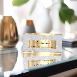 Abstrakte Goldstriche Rahmen Marmorblauer Pastellt Visitenkarte