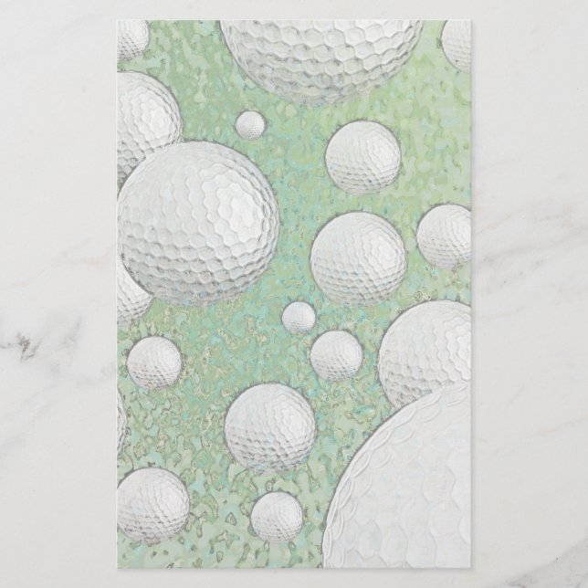 ABSTRAKTE GOLF-BÄLLE BRIEFPAPIER (Vorderseite)