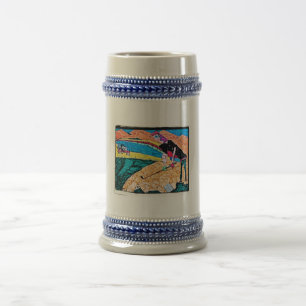abstrakte Golf-Farbe Bierglas