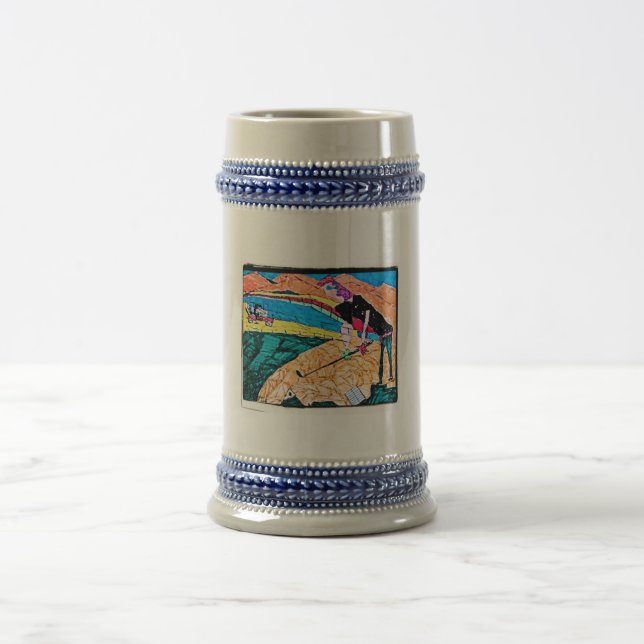 abstrakte Golffarbe Bierglas (Mittel)