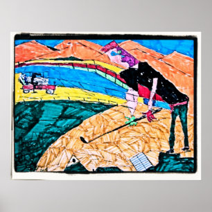 abstrakte Golffarbe Poster