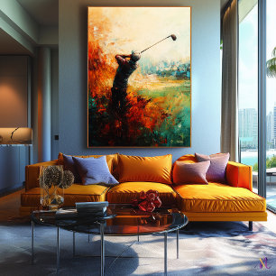 Abstrakte Golfspieler-Kunst Leinwanddruck