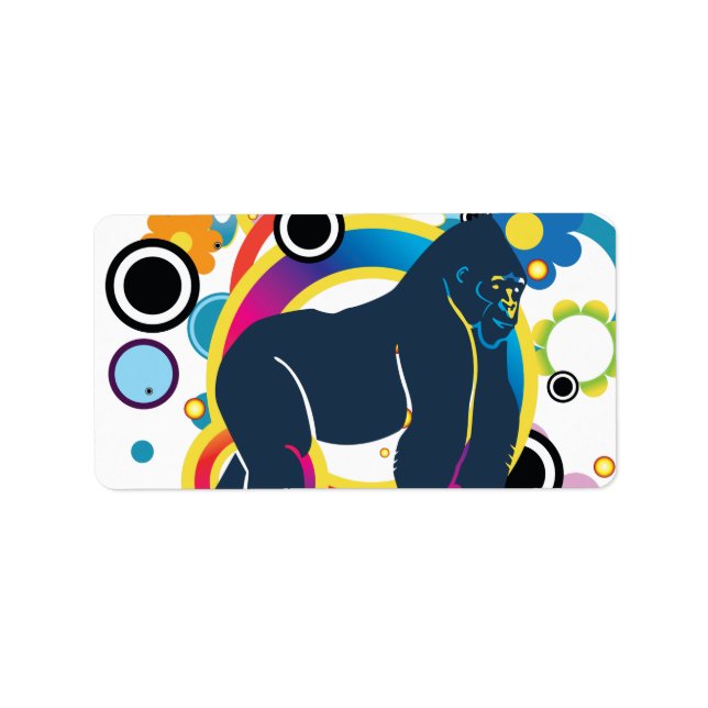 Abstrakte Gorilla Labels Adressaufkleber (Vorne)