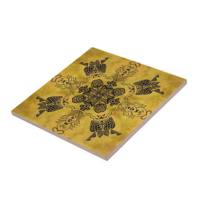 Abstrakte Goth Tribal Line Zeichnend Wiederholungs Fliese (Seite)