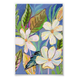 Abstrakte Gouache Botanische Schrift Fotodruck