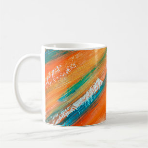 Abstrakte Gouache Malerei in verschiedenen hellen Kaffeetasse