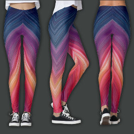Abstrakte Gradienten | Chevron-Linie Leggings
