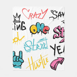 Abstrakte Graffiti-Buchstaben mit g Fleecedecke