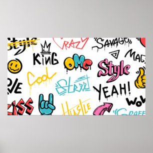 Abstrakte Graffiti-Buchstaben mit g Poster