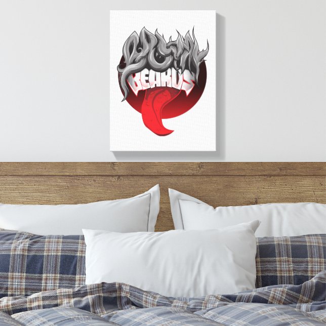 Abstrakte Graffiti-Kunst auf Leinwand mit kühnen (Insitu (Schlafzimmer))