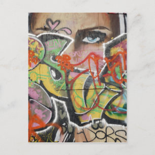 abstrakte Graffiti Kunst Wandtext Typ Frauen konfr Postkarte