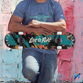Abstrakte Graffiti - Live to Ride Motto Skateboard