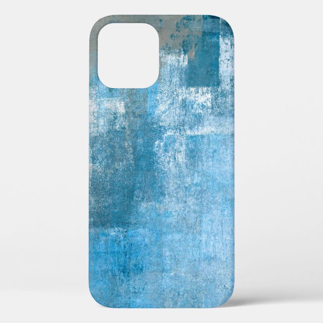 Abstrakte, grau-blaue Abstrakte Kunstmalerei Case-Mate iPhone Hülle (Rückseite)