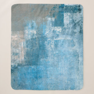 Abstrakte, grau-blaue Abstrakte Kunstmalerei Sherpadecke
