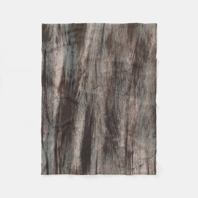 Abstrakte graubraune Kunst Fleecedecke (Vorderseite)