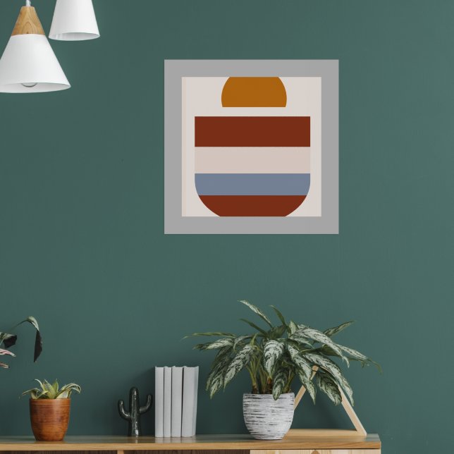 Abstrakte graue Bordofarben Poster (Wohnzimmer 1)