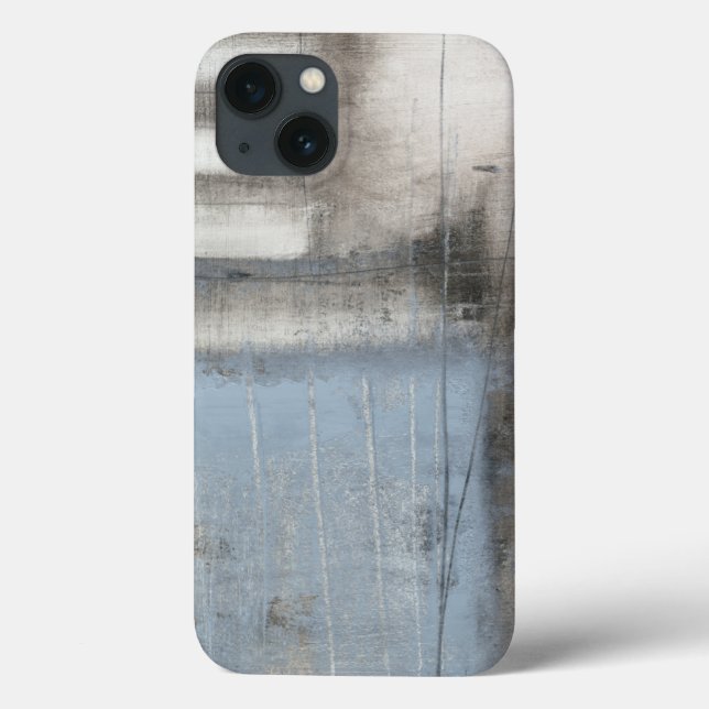 Abstrakte graue u. blaue Malerei Case-Mate iPhone Hülle (Rückseite)