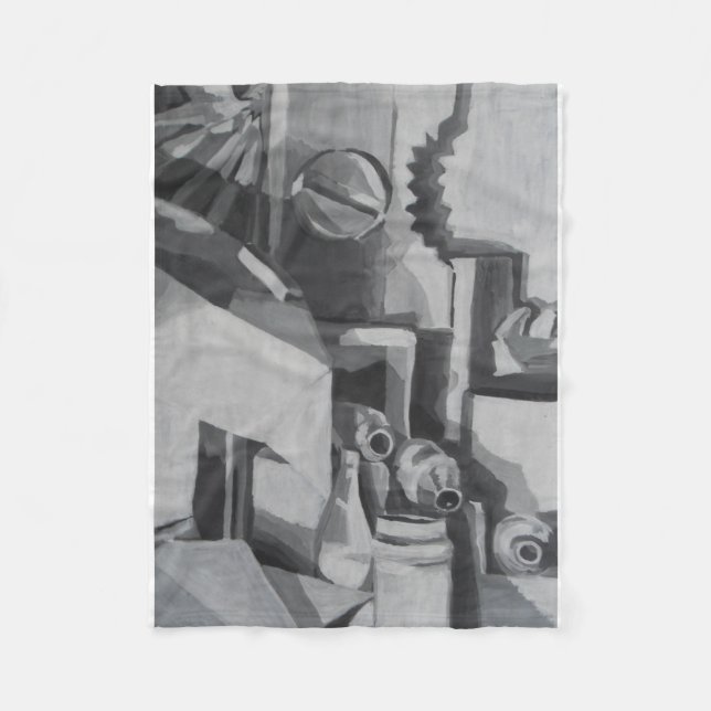 Abstrakte Grauschattierungen Fleecedecke (Vorderseite)