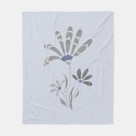 Abstrakte Graustufen-Psychedelische Blume Fleecedecke