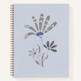 Abstrakte Graustufen-Psychedelische Blume Notizbuch