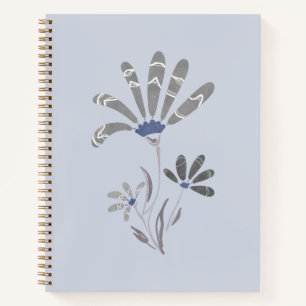 Abstrakte Graustufen-Psychedelische Blume Notizbuch