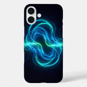 Abstrakte Gravitationswellen kosmischen Energieflu iPhone 16 Plus Hülle