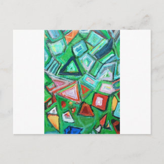 Abstrakte Green Toy Box (zufällige Mustermalerei) Postkarte